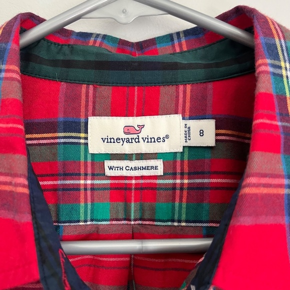 Vineyard Vines Women's Jolly Plaid Classic Button Down Shirt Top Size 8 - Picture 9 of 13